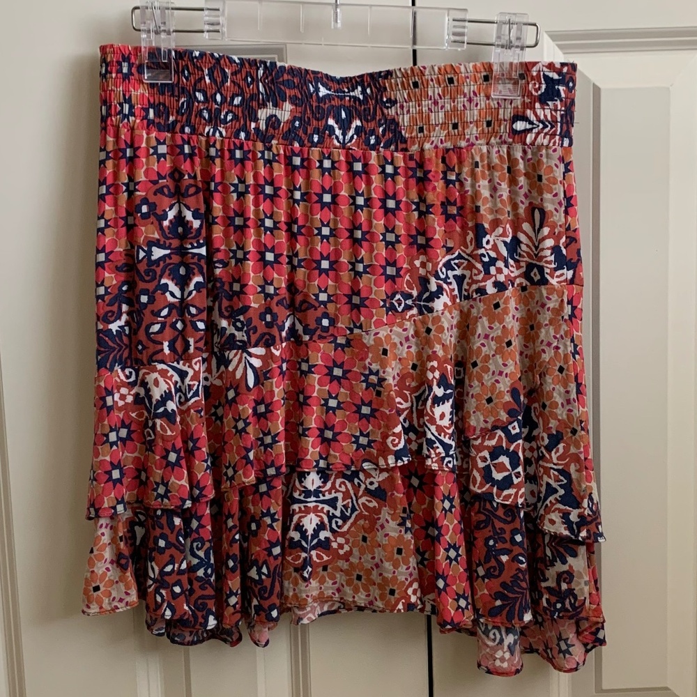 Cabi Isabel Patchwork Ruffle Skirt - image 1